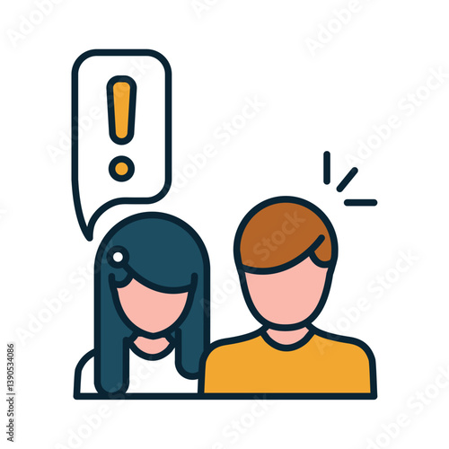 Vector image of a person with a speech bubble icon on a white background