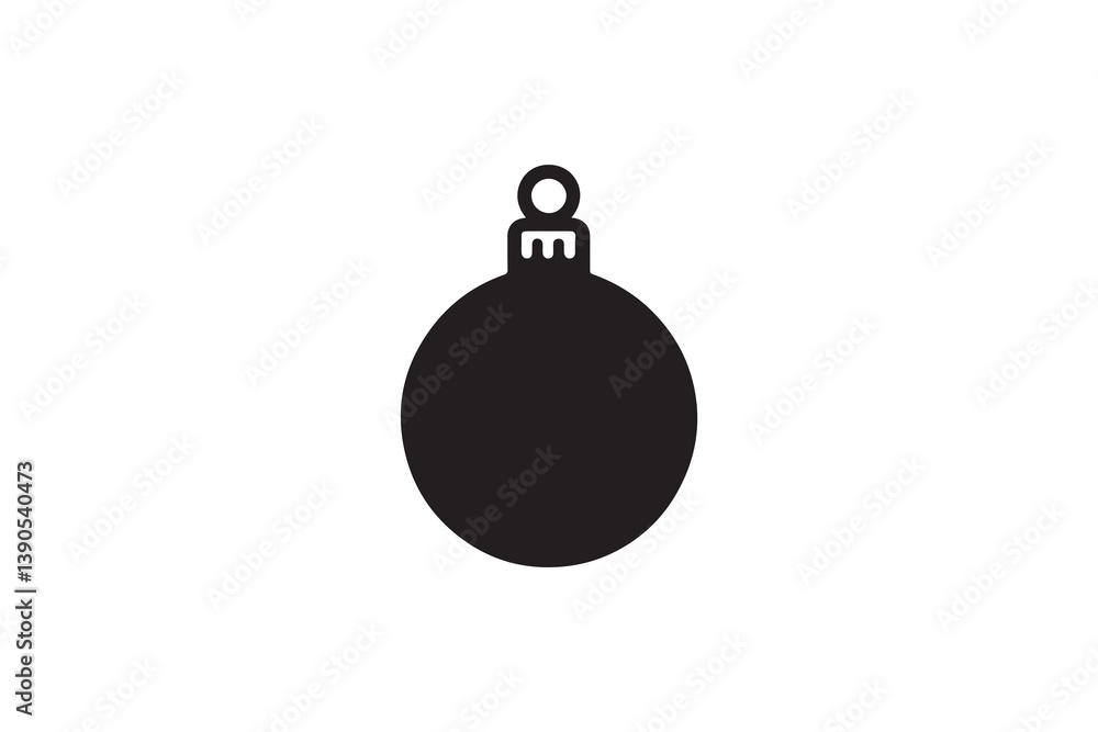 simple Christmas ball silhouette icon vector isolated in white background simple Christmas ball silhouette icon vector isolated in white background