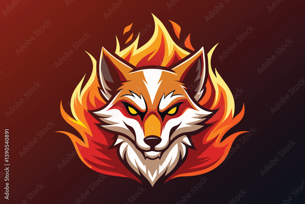 This artwork features a bold and aggressive fox surrounded by vibrant flames, blending orange and red hues, creating a dynamic and captivating visual statement. This artwork features a bold and aggressive fox surrounded by vibrant flames, blending orange and red hues, creating a dynamic and captivating visual statement.