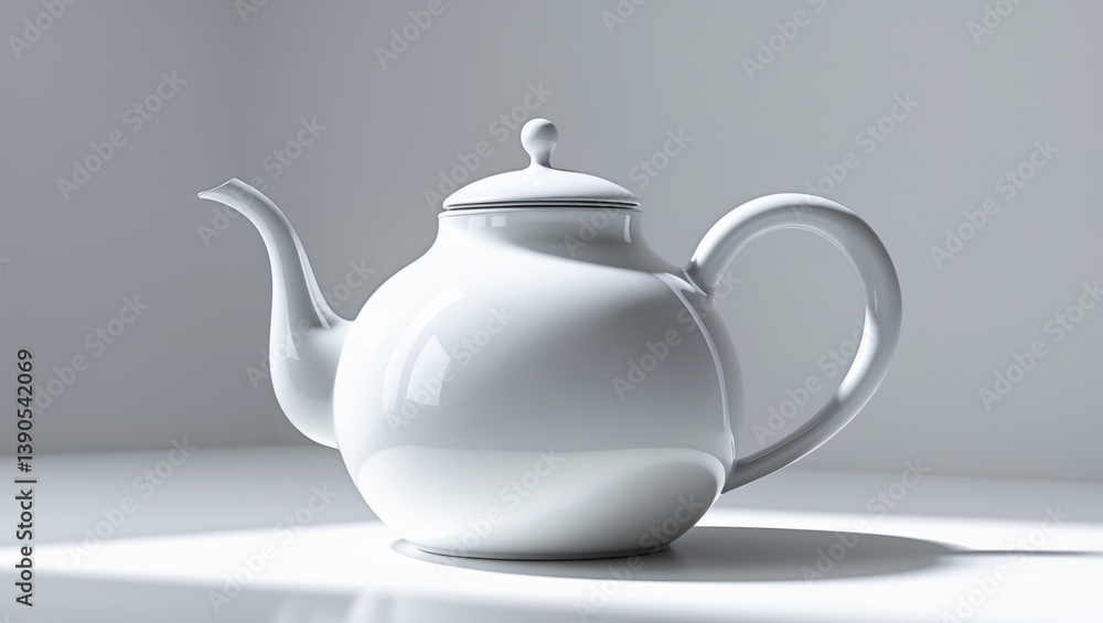 White ceramic teapot on a plain background. White ceramic teapot on a plain background.