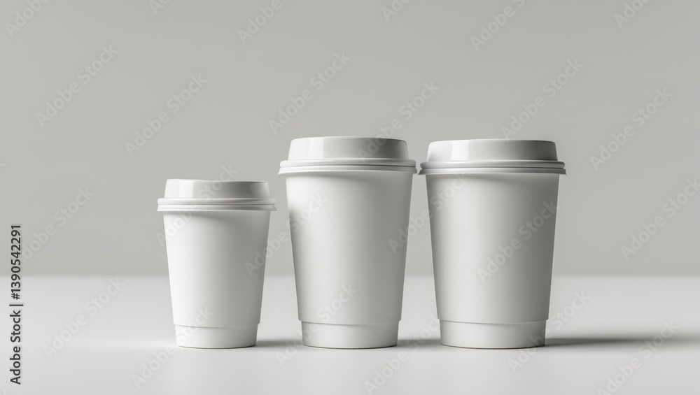 White blank, large, medium, and small takeaway paper, carton, or cardboard coffee cup mockup in various sizes isolated on a background packaging template mockup collection with clipping path. White blank, large, medium, and small takeaway paper, carton, or cardboard coffee cup mockup in various sizes isolated on a background packaging template mockup collection with clipping path.