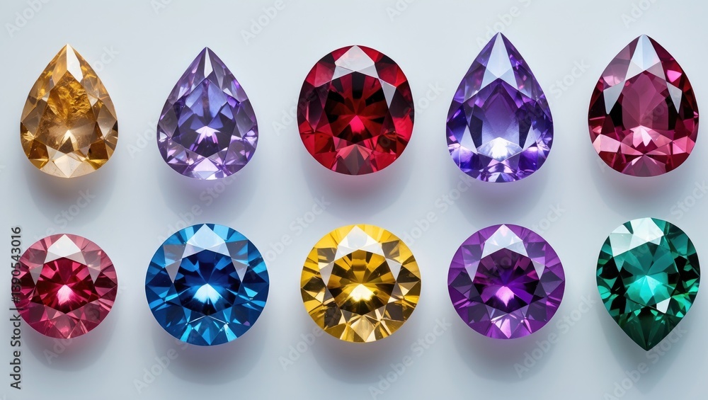 Lustrous gems separated from a white background Lustrous gems separated from a white background