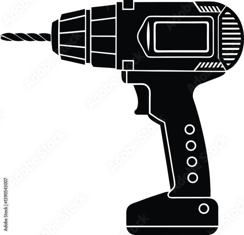 Power Drill Silhouette Vector