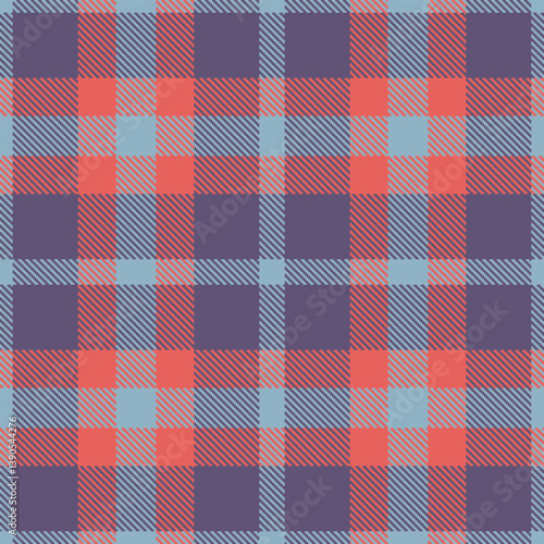 Contemporary Seamless Tartan featuring Iridescent light grey blue and Vivid dusk Fabric Design