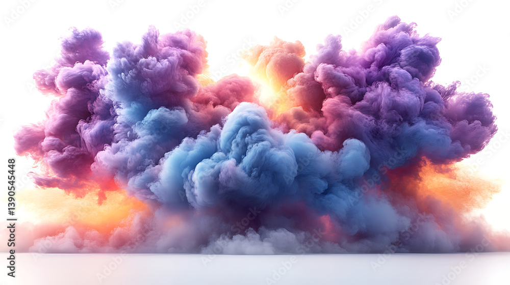 Fototapeta premium Burning Fire in the Sky with Smoke and Clouds