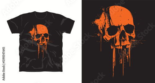 Skull head graffiti style t-shirt design