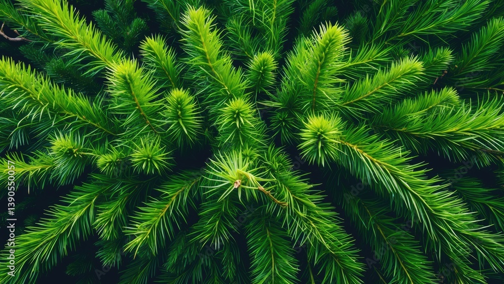 Vivid green spiky limbs of a tree Vivid green spiky limbs of a tree