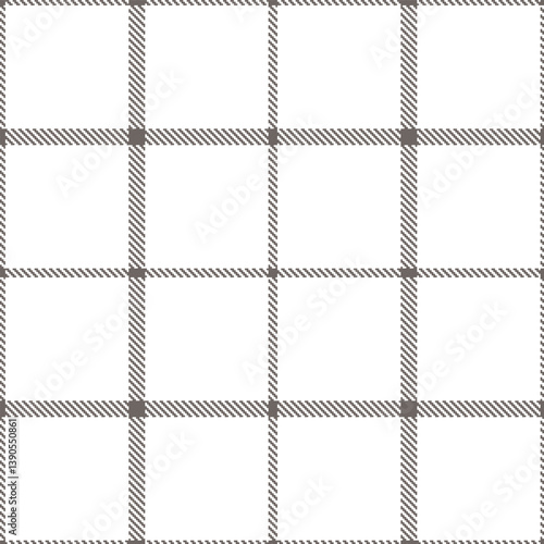 Smoky medium grey Seamless Tartan with Soft white accents Fabric Design