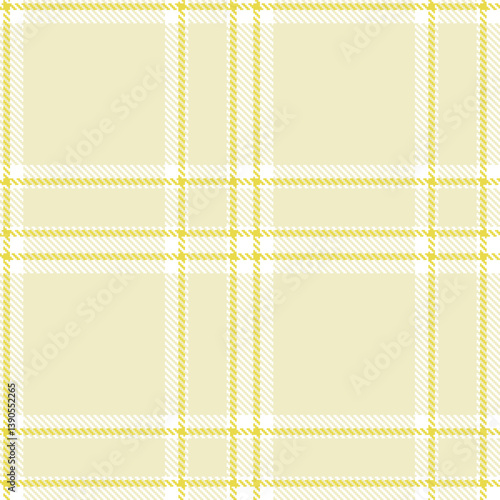 Dusty white and Smoky dull yellow Seamless Tartan Fabric Design