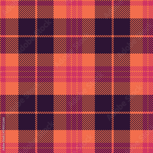 Wallpaper Mural Vibrant pinkish orange and Traditional dark pink Seamless Tartan Fabric Design Torontodigital.ca