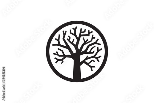 simple Dead tree silhouette icon vector isolated in white background