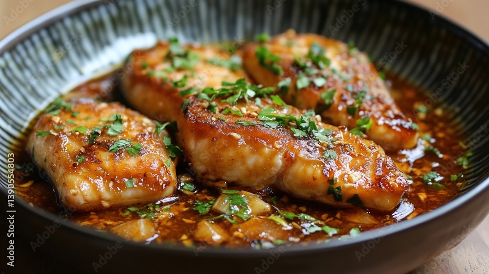 Pan-seared fish in a savory sauce (1) Pan-seared fish in a savory sauce (1)