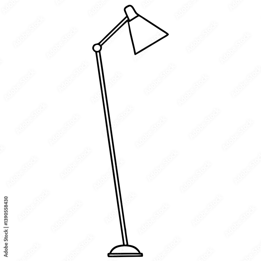 Minimal Floor Lamp Vector Illustration on White Background Minimal Floor Lamp Vector Illustration on White Background