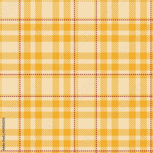 Plaid pattern seamless. Soft light peach & Autumn macaroni and cheese Tartan Fabric Design. 