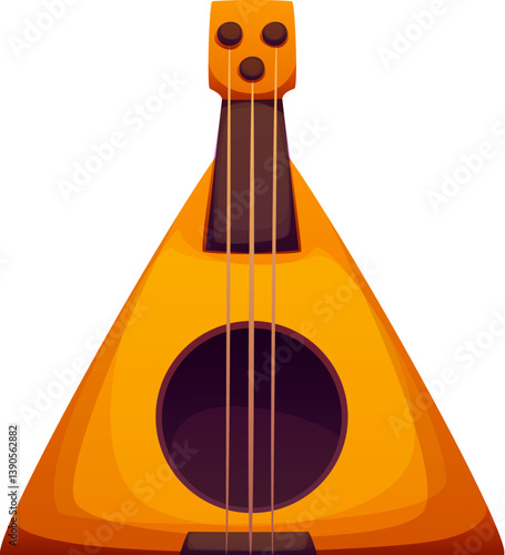 Cartoon musical font letter A, music instrument typeface, entertainment funny type, English alphabet resemble balalaika, combines typography and music, evoking playful, artistic and cultural aesthetic