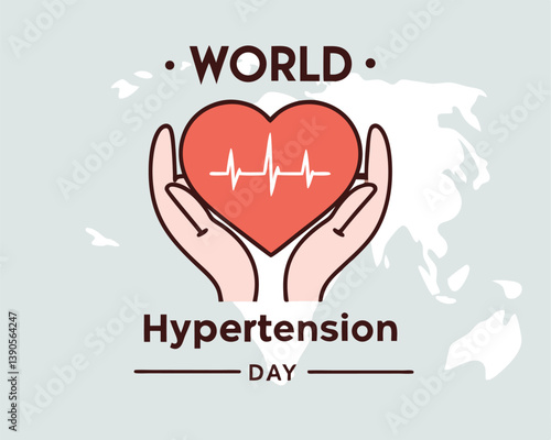 World Hypertension Day: Hands Protecting Heart Health Globally.