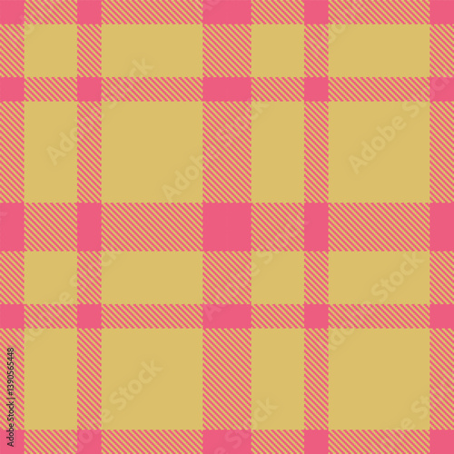 Smoky rosy pink Seamless Tartan with Traditional sand accents Fabric Design