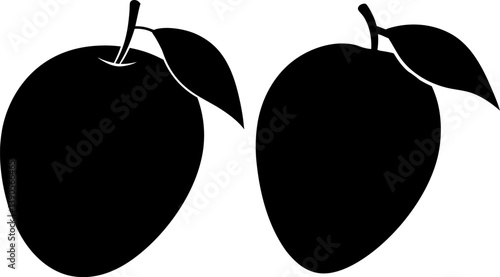 Mango fruit vector and Silhouette set of mangoes art collection