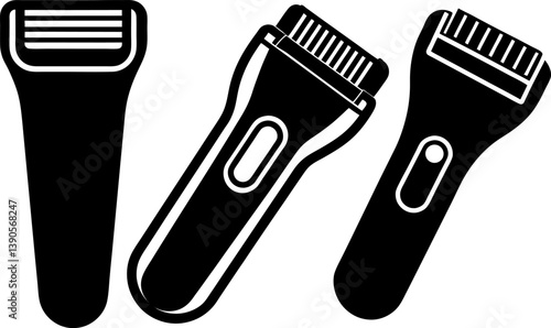 Electric shaver vector and Silhouette of electric razor art collection