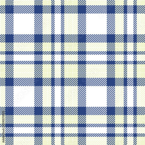 Muted white Seamless Tartan with Rustic eggshell accents Fabric Design