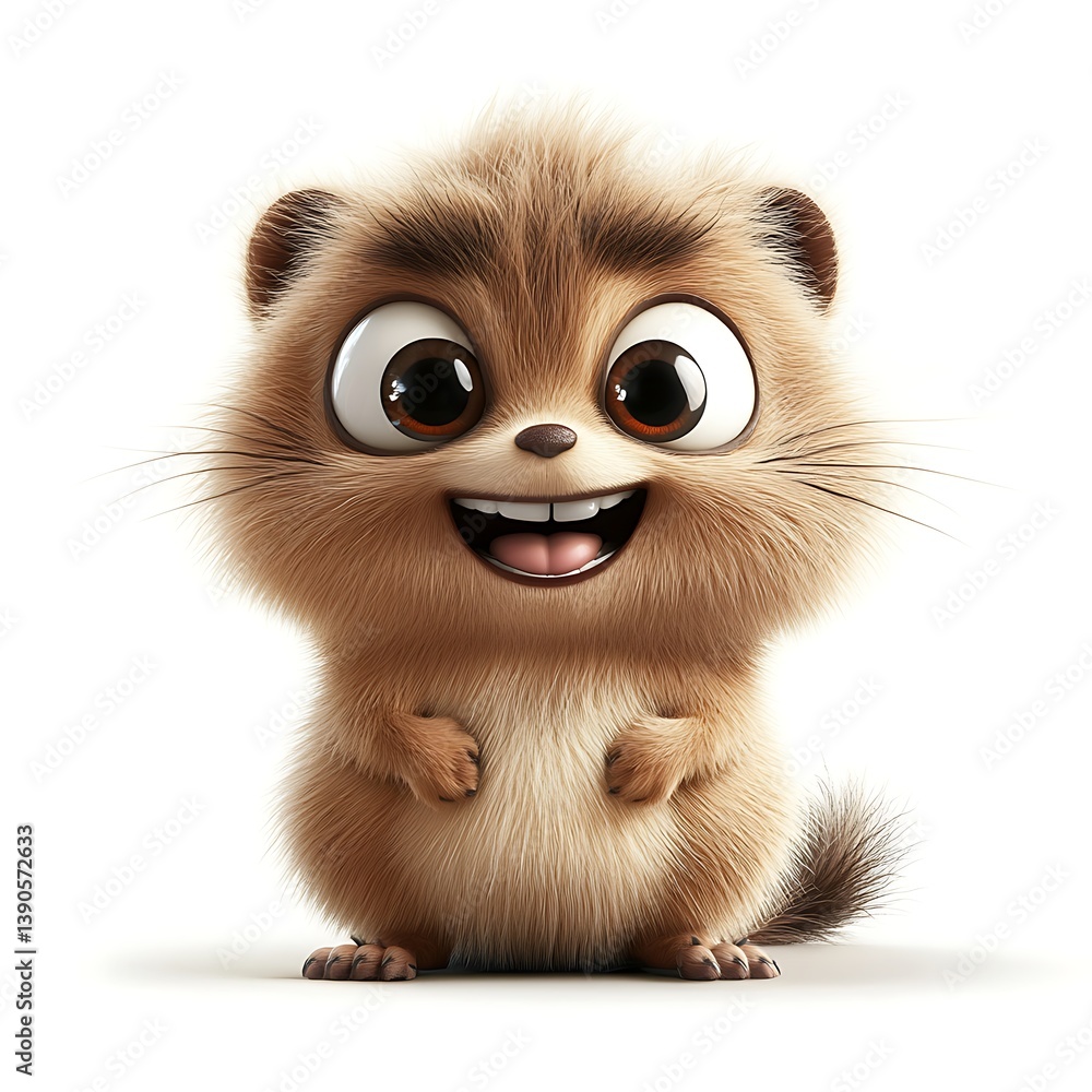 Cheerful Furry Friend: A delightful depiction of a cartoon animal, full of life and happiness, stands out with its endearing smile and lively expression, inviting viewers to share its joy. Cheerful Furry Friend: A delightful depiction of a cartoon animal, full of life and happiness, stands out with its endearing smile and lively expression, inviting viewers to share its joy.