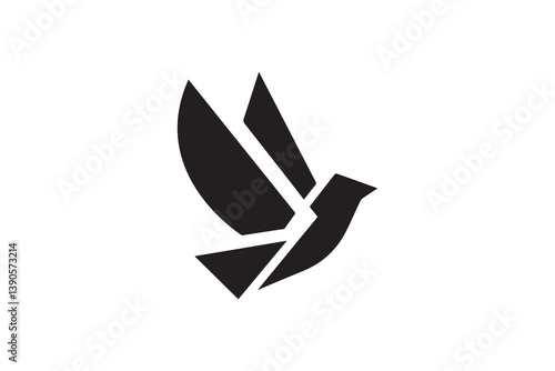 vector illustration of a origami bird