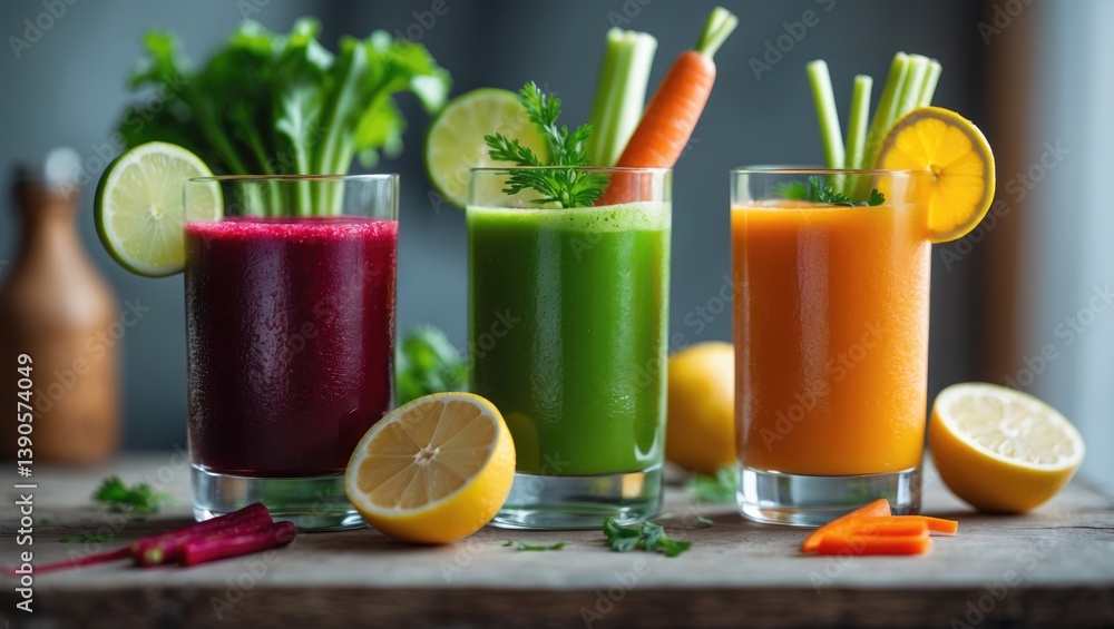 Fototapeta premium Assorted Freshly Squeezed Juices