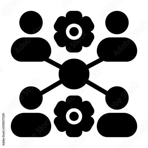Cross Functional Team Solid Solid Icon