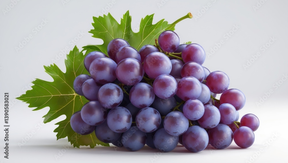 Obraz premium White background featuring a dry bunch of blue grapes as a design element