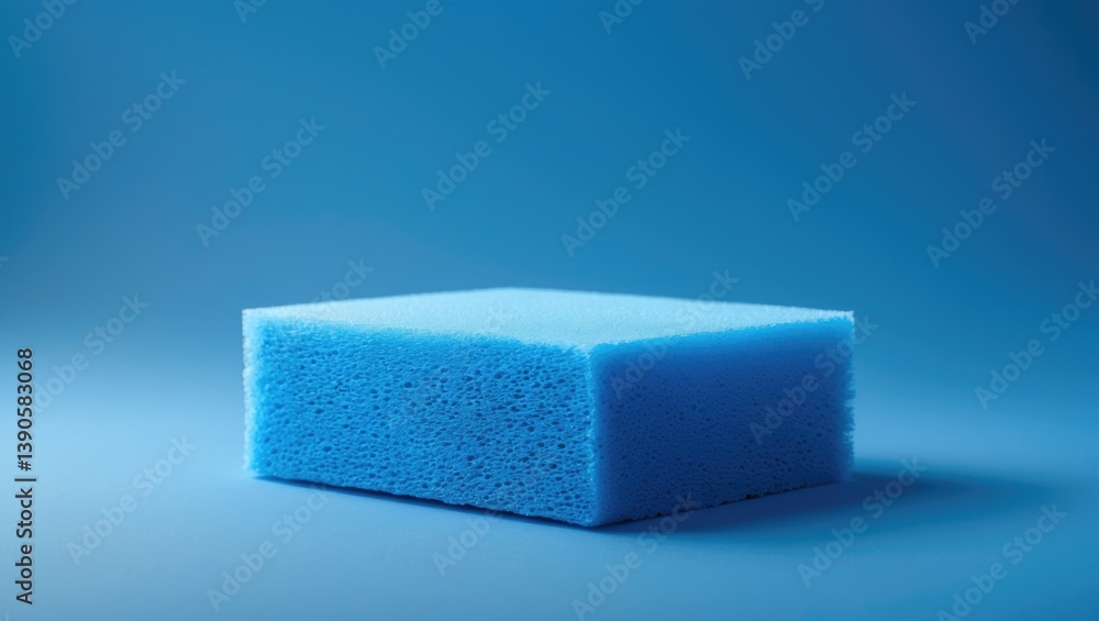 Zoomed-in blue sponge texture and backdrop. Zoomed-in blue sponge texture and backdrop.