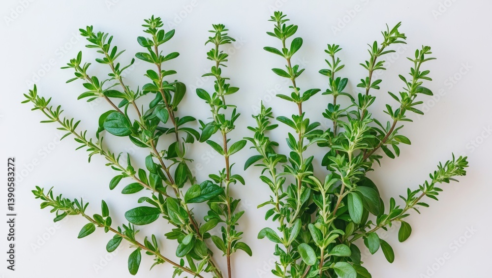 Fototapeta premium Thyme isolated on a background, with a complete depth of field and clipping path.