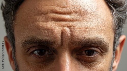 Man's Forehead, Eyes, and Eyebrows Close-up