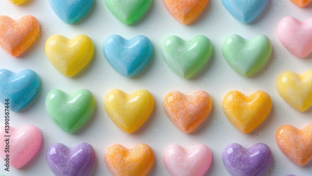 Blank Hearts Candy for Valentines Day Isolated on White Blank Hearts Candy for Valentines Day Isolated on White