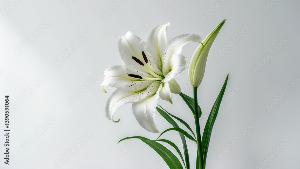 Obraz premium White lily. Separate on backdrop.
