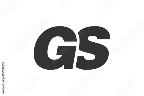 GS Techno Editable Font Logo For Corporate Branding. Bold, Futuristic Design With Unique Typographic Ideas. Minimal Custom Type And Dynamic Letter