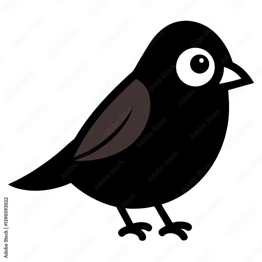 Cute Black Bird Cartoon Clipart Simple Vector Animal Illustration
Cute Black Bird Cartoon Clipart Simple Vector Animal Illustration