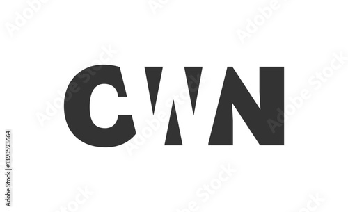 CWN logo design. Initial letter C W N bold font style for tech startups, consulting, corporate branding. Creative company name, headlines typography identity, trendy logotype.