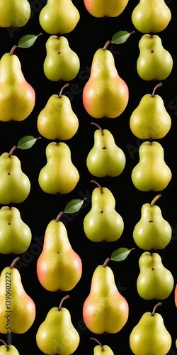 Obraz na płótnie Pear fruits as food background. Top view flat lay w salonie