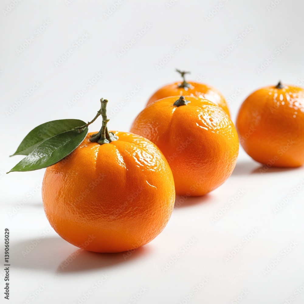 Fresh mandarin fruits on white.