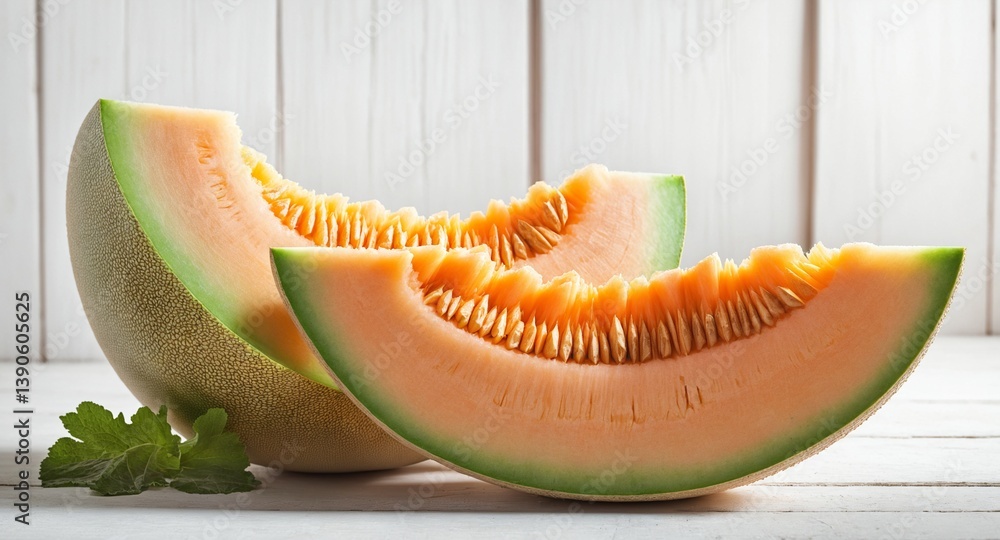 Cut melon. Healthy fruit. Summer food. Generative AI