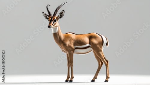 African impala safari animal oriented towards the front.