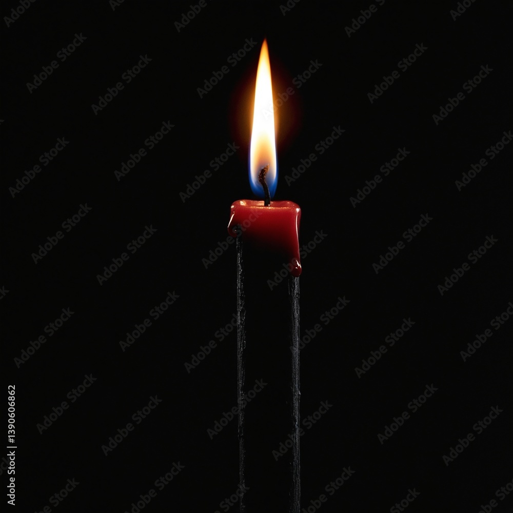 Burning candle. Symbol of light and hope.