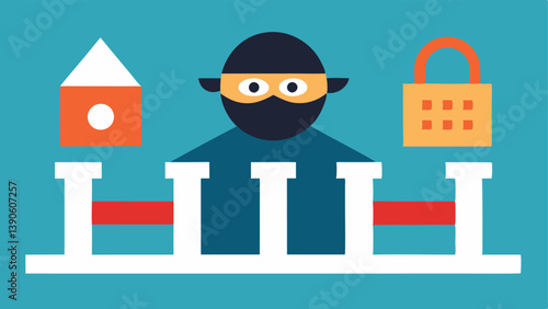 Barriers Against Fraud An illustration of barriers or walls being put up against symbols of fraud like a thief or mask depicting how regulators protect the market from dishonest