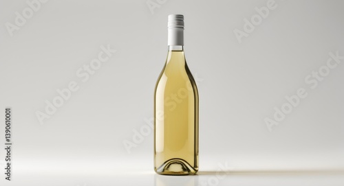 Obraz na płótnie Isolated white wine bottle on a plain background for mockup display projects. w salonie