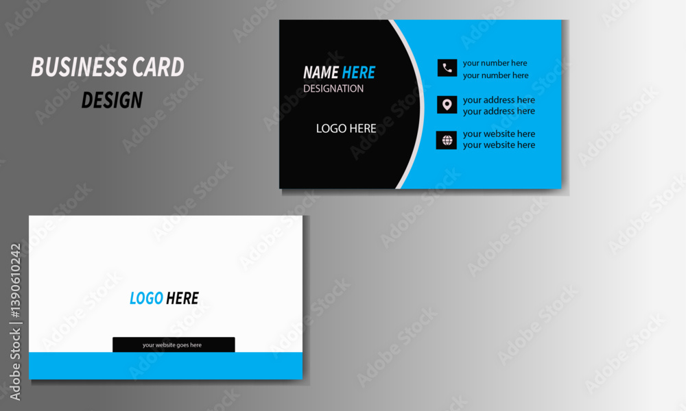 Corporate business card design with simple shapes. Corporate business card design with simple shapes.