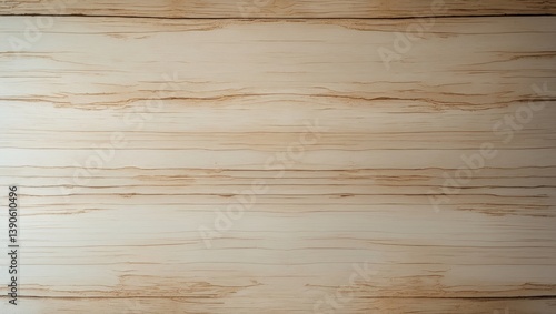 Wallpaper Mural Wood desk background, texture of a light wooden table featuring cracks. Isolated timber or plywood with natural color, grain, and pattern. Overhead view of the desk for backdrop or wallpaper. Torontodigital.ca