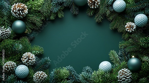 Festive Evergreen Wreath Golf Balls Design