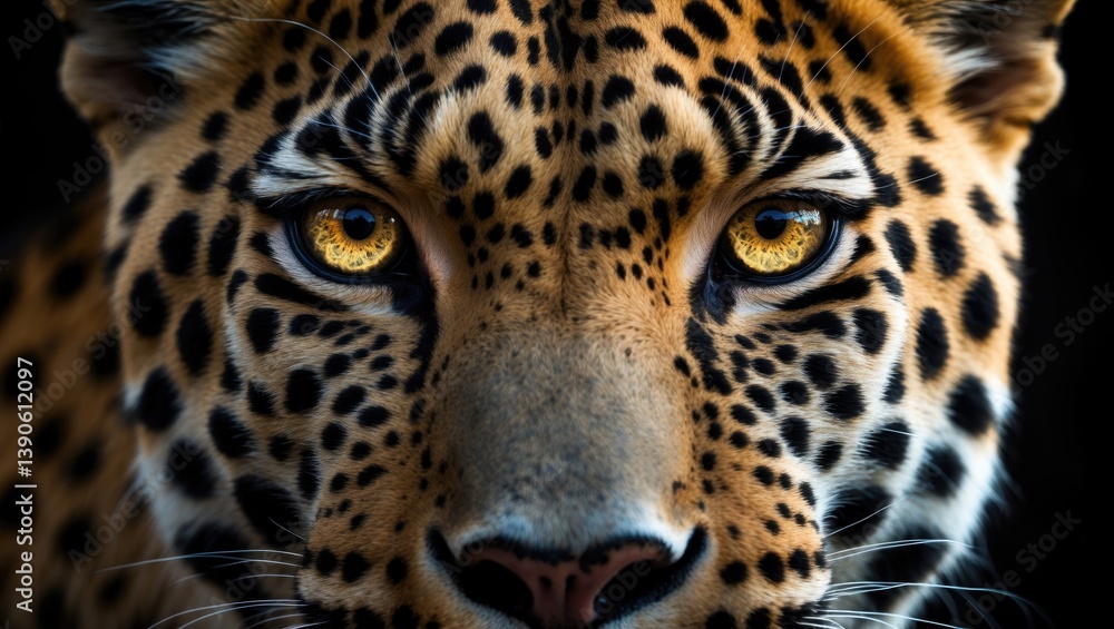 Obraz premium A stunning close-up portrait of a captivating leopard photograph