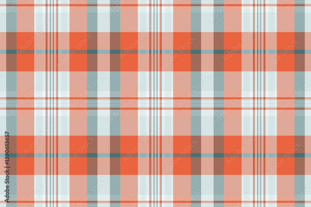 Obraz premium Vibrant coral and cool grey plaid pattern. Perfect for textile designs, website backgrounds, or as a stylish graphic element. This seamless texture evokes a feeling of warmth and sophistication.