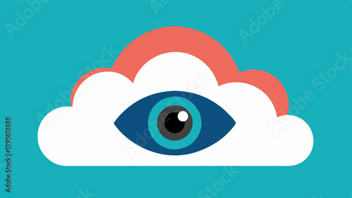 Eye in the Cloud An of a large eye watching over a cloud symbolizing surveillance over online data storage.